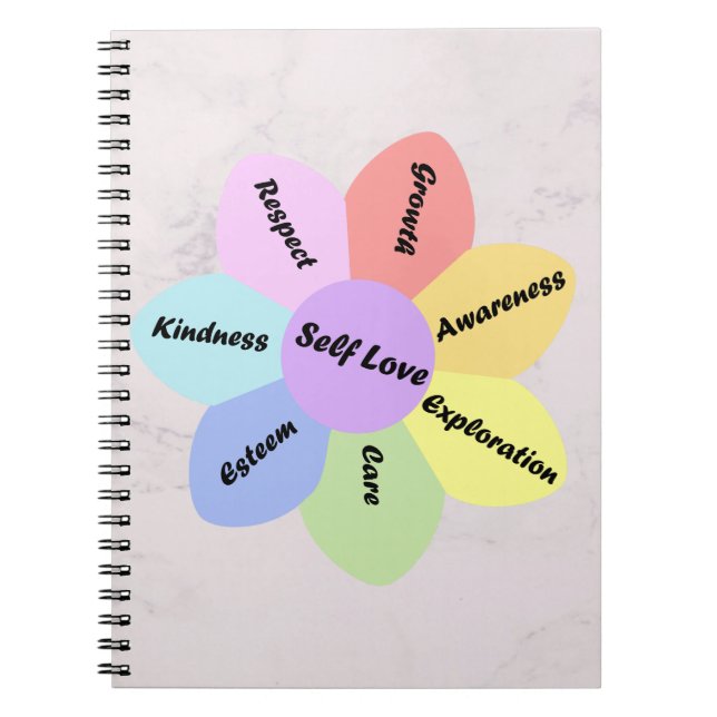 Rainbow pastel färgad Self Kärlek Notebook Anteckningsbok (Framsidan)