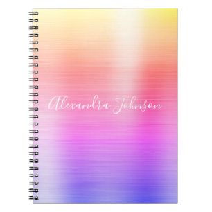 Rainbow Pastel Foil Professionell Girly Anteckningsbok