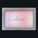 Rainbow Pastel Girly Glitter Metall Monogram Namn<br><div class="desc">Regnbåge Pastel Faux Foil Metallic Gnistra Glitter Brushed Metall Monogram Namn Bälte Buckle. Detta gör perfekt studenten,  söt 16 16,  18,  21,  30,  40,  50,  60,  70,  80,  90:e,  100-årsdag,  bröllop,  möhippa,  årsdag,  babydusch eller bachelorette-gåva till någon som glam lyx och chic stilar.</div>