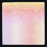 Rainbow Pastel Girly Glitter Metall Monogram Namn Stenunderlägg<br><div class="desc">Regnbåge Pastel Faux Foil Metallic Gnistra Glitter Brushed Metall Monogram Namn Stone Tile. Det gör perfekt studenten,  söt 16-årsdag,  bröllop,  möhippa,  årsdag,  babydusch eller bachelorette-fest till någon som kärlek glam lyx och chic stilar.</div>
