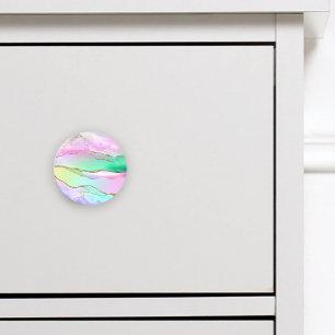 Rainbow Pastel Guld Agate Knopp