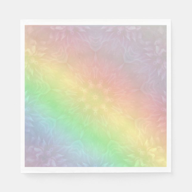 Rainbow Pastel Mandala-design Pappersservett (Framsidan)