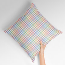 Rainbow pastel plaid söt vår gingham