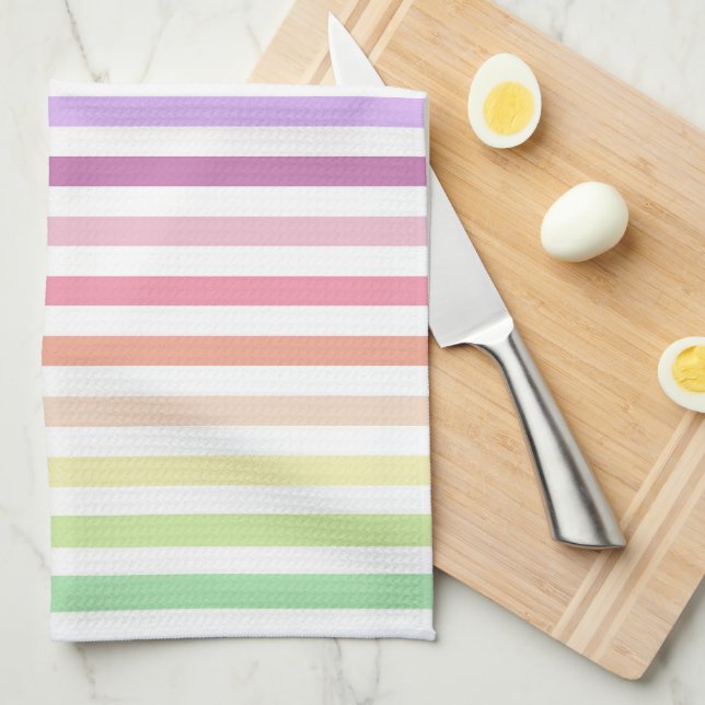Rainbow Pastel Rand Kökshandduk (Vikt i Fjärdedel)