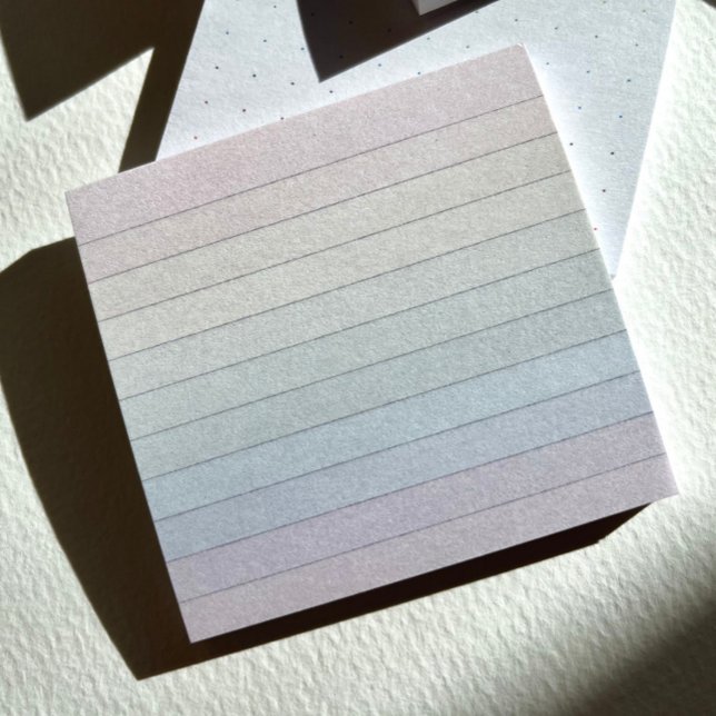 Rainbow Pastel Rand Notes Post-it Block (RainbowRule with soft stripes and grey lines.)
