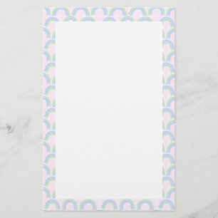 Rainbow Pastel Rosa Brevpapper