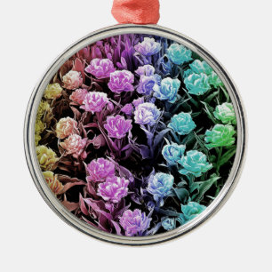Rainbow Pastel Tulips Julgransprydnad Metall