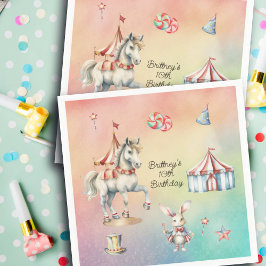 Rainbow Pastel w Animals 10:e Födelsedagsfesten Pappersservett