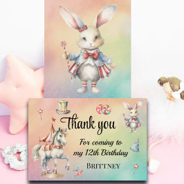 Rainbow Pastel w Animals 12:e Birthday Tack Kort