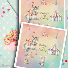 Rainbow Pastel w Animals 5:e Födelsedagsfesten Pappersservett