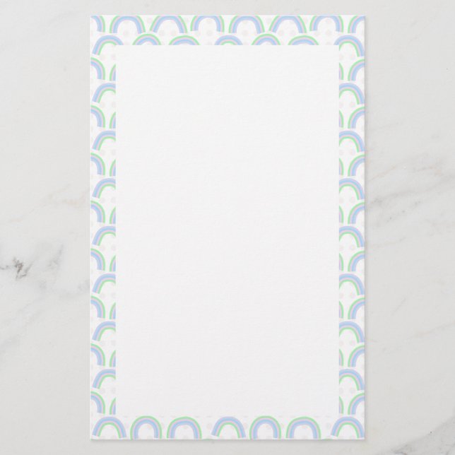 Rainbow Pastel White Brevpapper (Framsida)