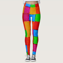 Rainbow Patchwork Quilt modern art abstrakt Leggings