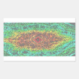 Rainbow Patterned Sticker Rektangulärt Klistermärke