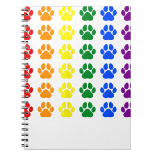 Rainbow Paw Print Tass LGBT-Pridet Hund HBT-stöd Anteckningsbok