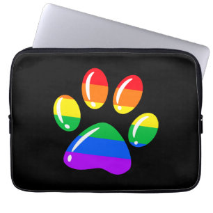 Rainbow Paw Print Tass LGBT-Pridet Hund HBT-stöd Laptop Fodral
