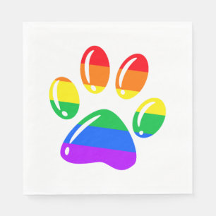 Rainbow Paw Print Tass LGBT-Pridet Hund HBT-stöd Pappersservett