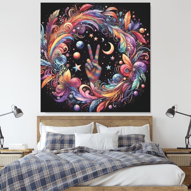 Rainbow Peace Canvastryck (Insitu (sovrum))