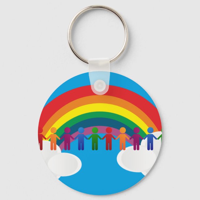 Rainbow peace flagga nyckelring (Framsida)
