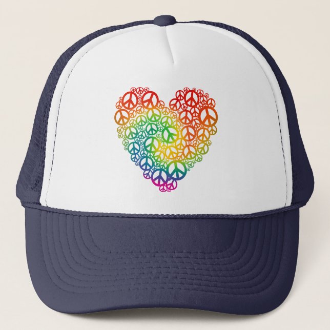 Rainbow Peace Heart Keps (Framsida)