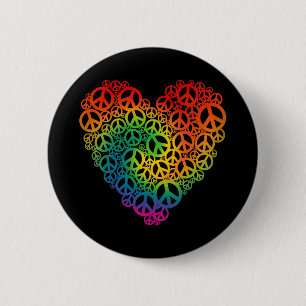 Rainbow Peace Heart Knapp