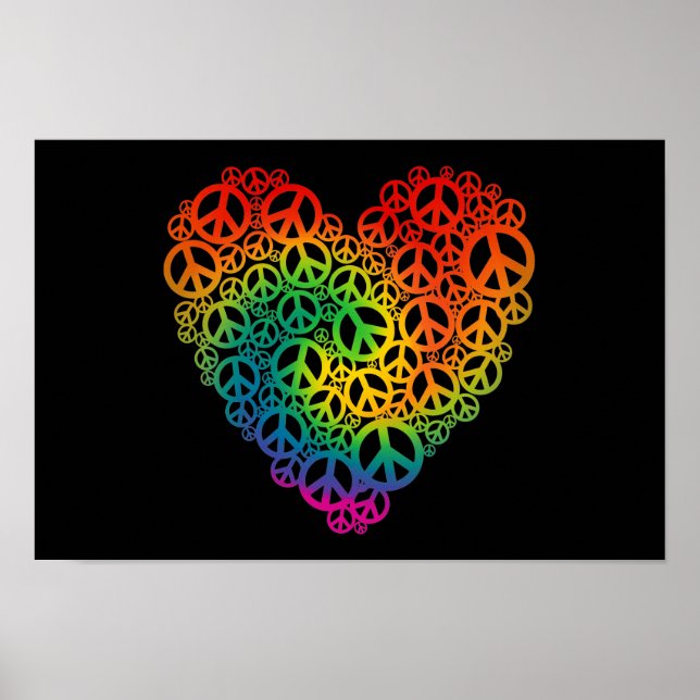 Rainbow Peace Heart Poster (Framsidan)