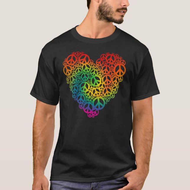 Rainbow Peace Heart Tee (Framsida)