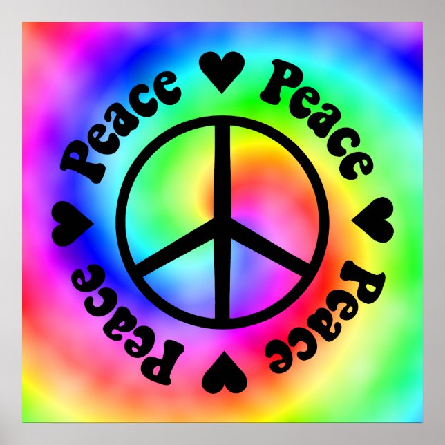 Rainbow Peace & Kärlek Poster (Framsidan)