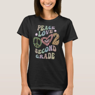 Rainbow PEACE KÄRLEK SECOND KLASS Leopard Print Re T Shirt