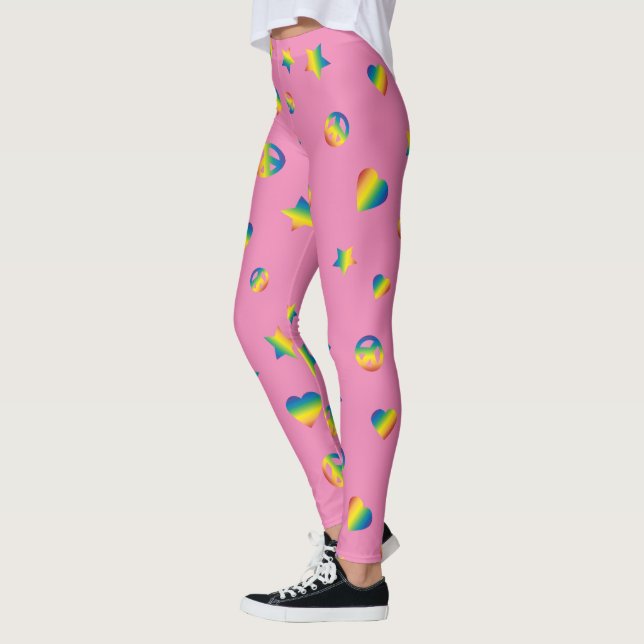 Rainbow Peace och Kärlek Leggings (Vänster)
