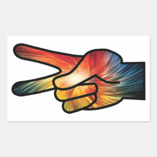 Rainbow Peace Rektangulärt Klistermärke