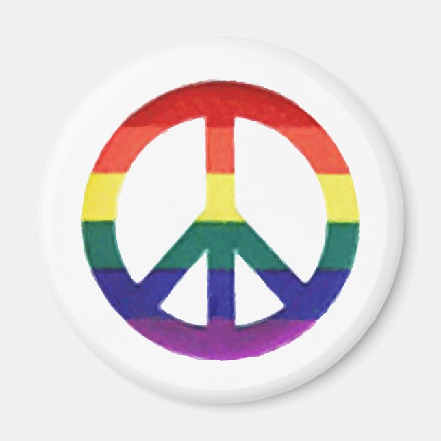 Rainbow Peace-Sign Magnet (Framsidan)