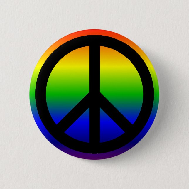 Rainbow Peace Symbol Knapp (Framsida)