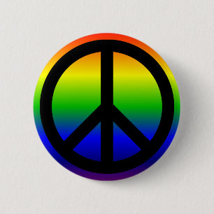 Rainbow Peace Symbol Knapp