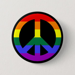 Rainbow Peace Symbol Knapp