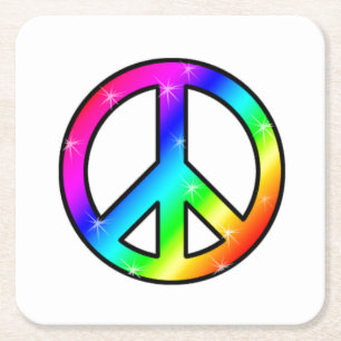 Rainbow Peace Underlägg Papper Kvadrat