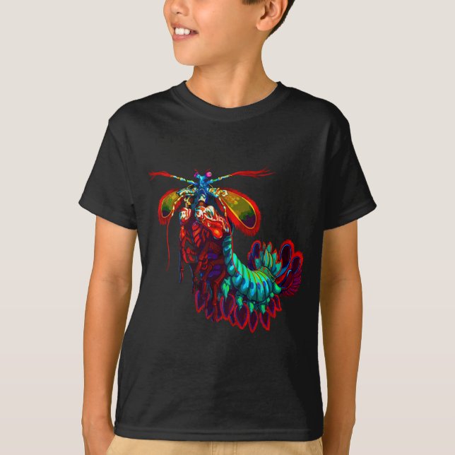 Rainbow Peacock Mantis Shrimp T Shirt (Framsida)
