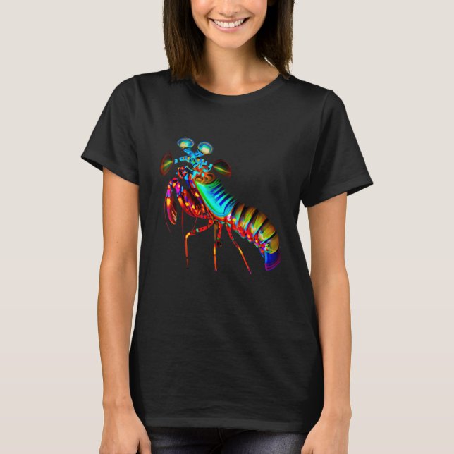 Rainbow Peacock Mantis Shrimp T Shirt (Framsida)