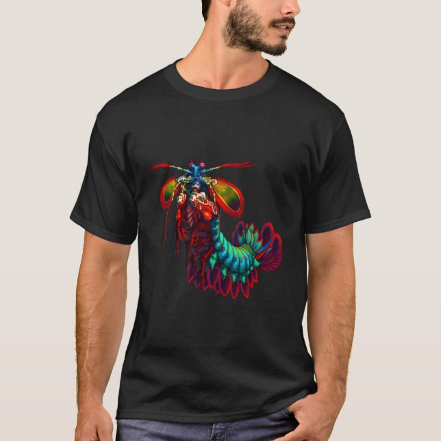 Rainbow Peacock Tis Shrimp T Shirt (Framsida)