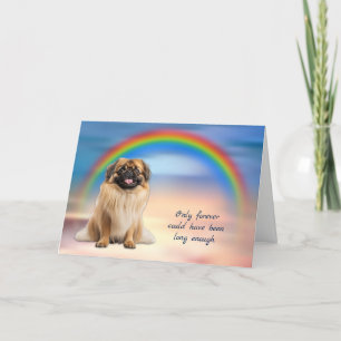 Rainbow Pekingese Hund Loss Sympathy Card Helgkort