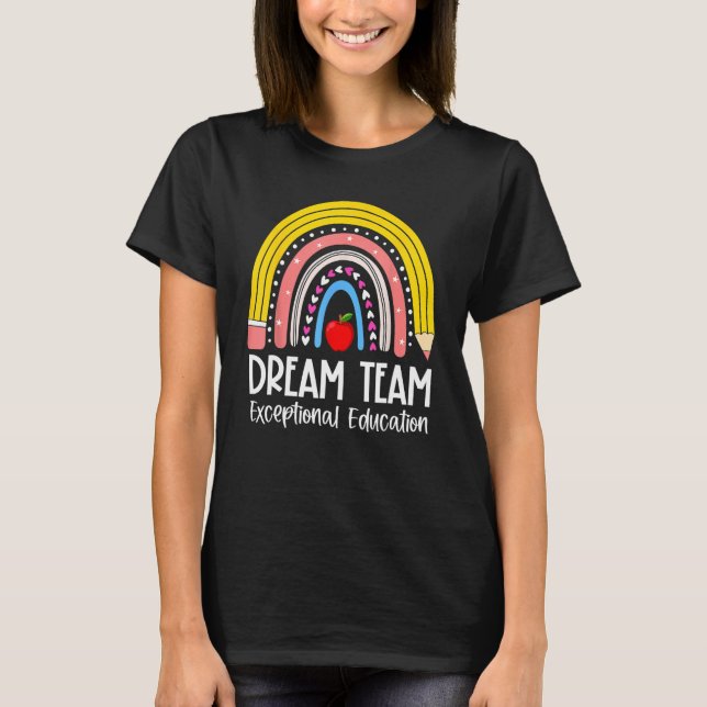 Rainbow Pencil Dream Excepepeptionella Education T Shirt (Framsida)