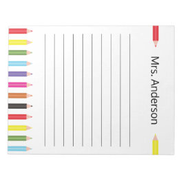 Rainbow Pencil Teacher Anteckningsblock