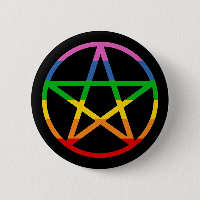 Rainbow Pentacle Knapp (Framsida)