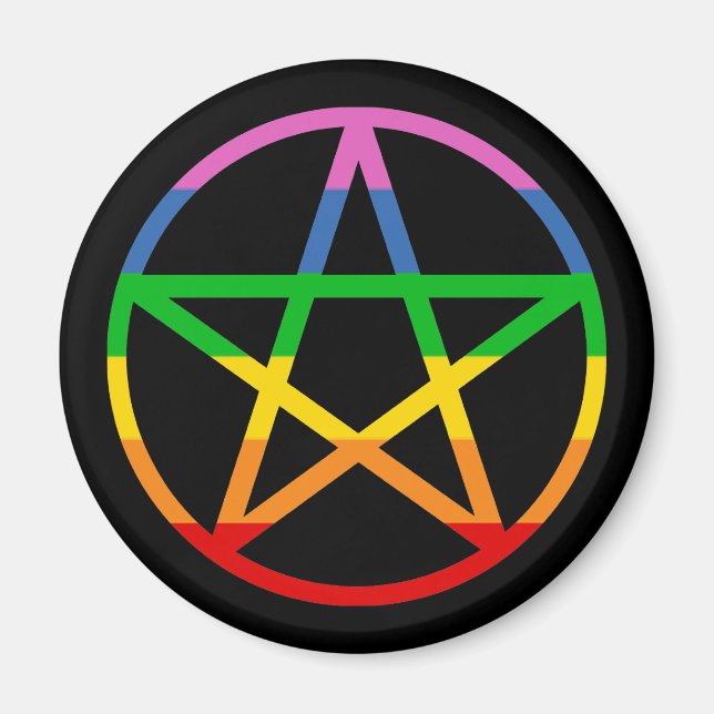 Rainbow Pentacle Magnet (Framsidan)