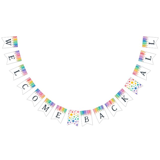 Rainbow Penthes Välkommen tillbaka hela skolan Vimplar (Alla)