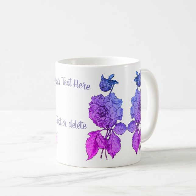 Rainbow Peony Personlig Kaffemugg (Framsida höger)
