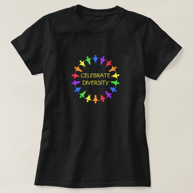 Rainbow People firar mångfalden T Shirt (Design framsida)