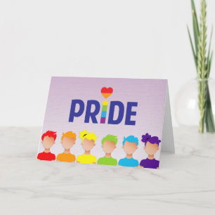 Rainbow People Gay pride Greeting Card Kort