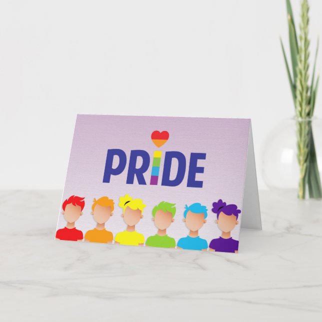 Rainbow People Gay pride Greeting Card Kort (Framsida)