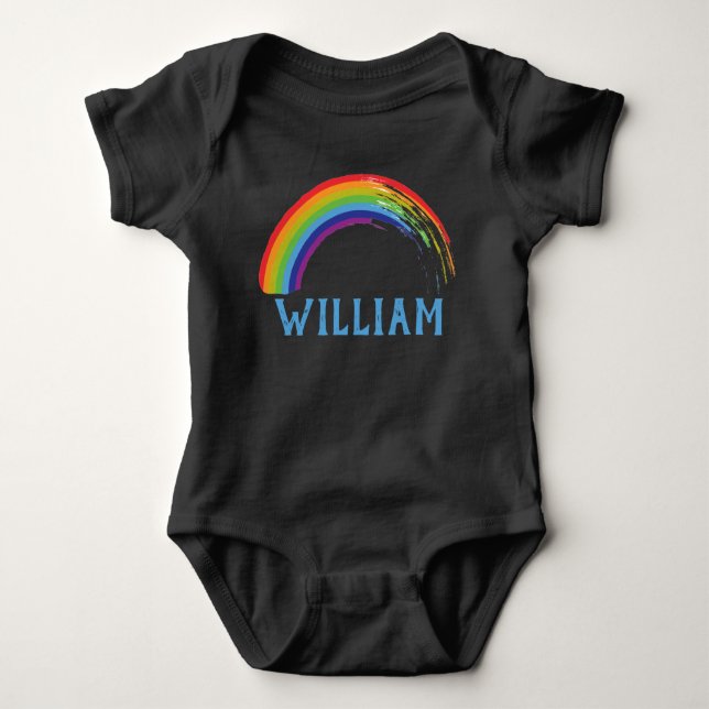 Rainbow Personlig Baby Jersey Bodykostym T Shirt (Framsida)
