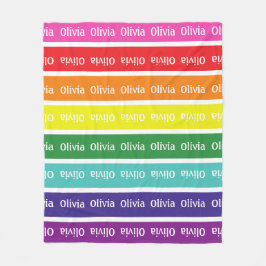 Rainbow Personlig Kids Namn Blanket Gift Fleecefilt